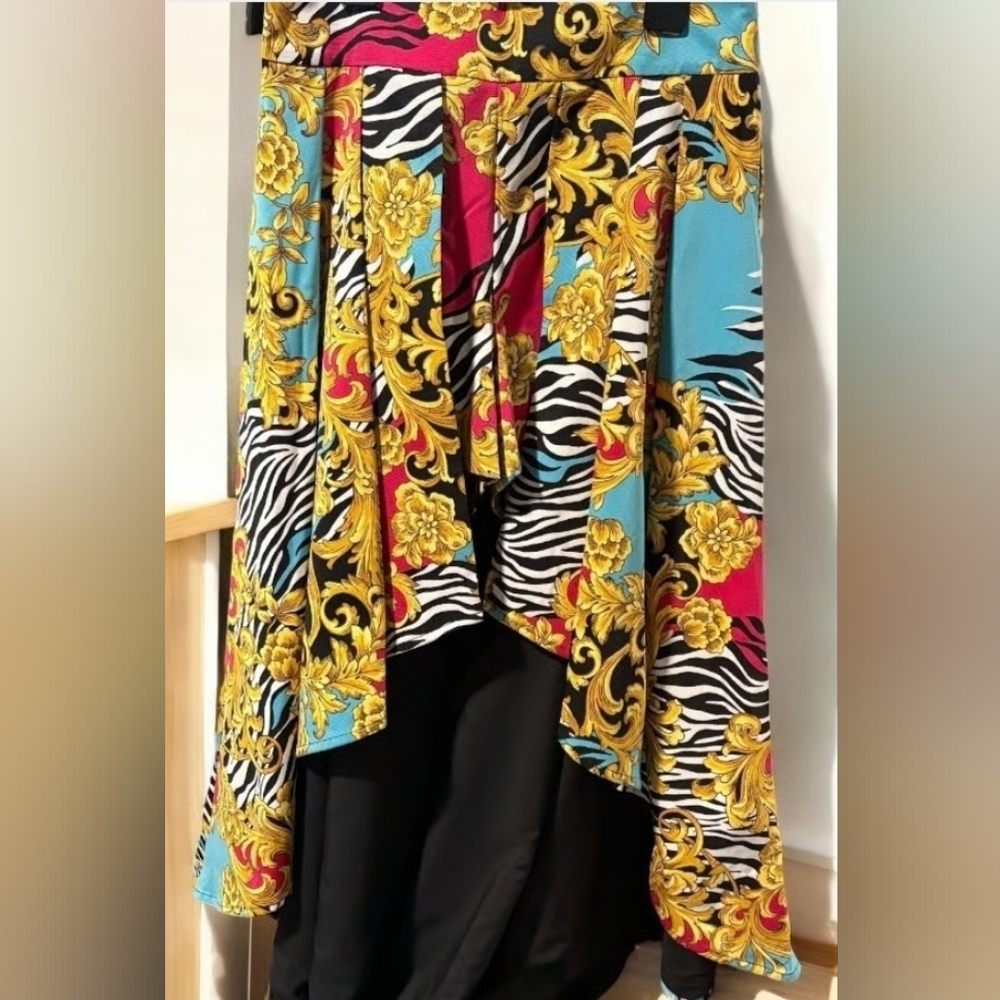Vibrant Multicolor Asymmetrical Skirt